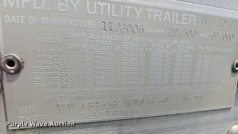 image for item DX1468 2007 Utility Trailer refrigerated van trailer