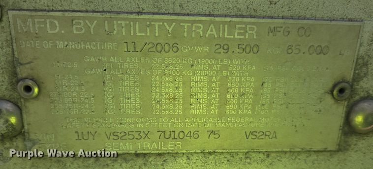 image for item DX1470 2007 Utility Trailer refrigerated van trailer