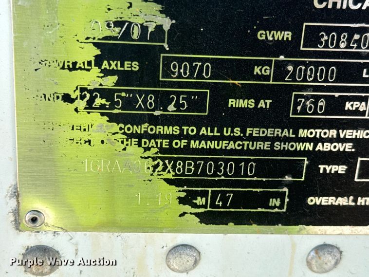 image for item DX1476 2008 Great Dane refrigerated van trailer