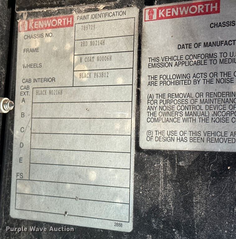 image for item EJ4481 1999 Kenworth  W900 semi truck