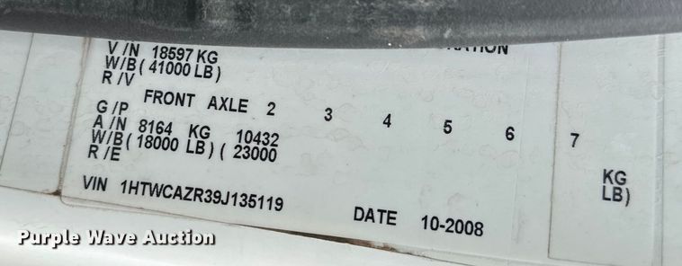 image for item EJ7040 2009 International  Workstar sewer jetter truck