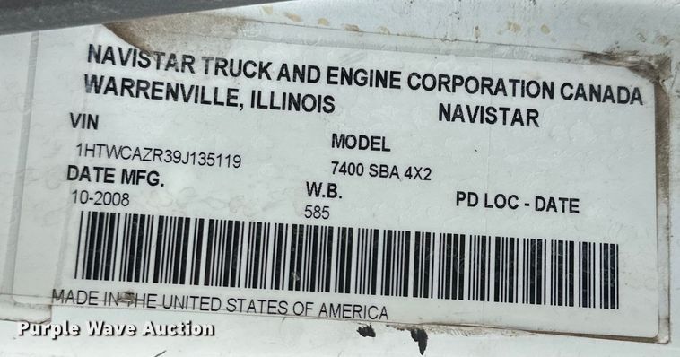 image for item EJ7040 2009 International  Workstar sewer jetter truck