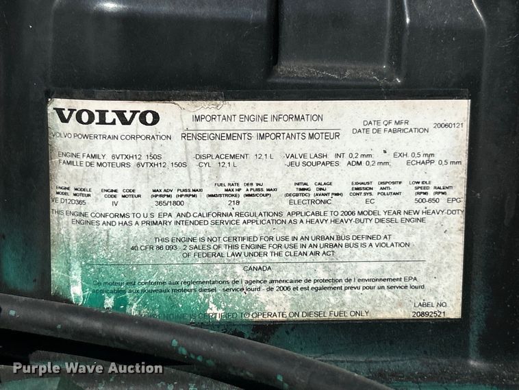 image for item EK4968 2007 Volvo VN semi truck