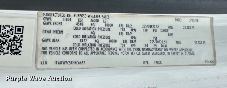 image for item EK4972 2019 Freightliner  Business Class M2 rollback truck