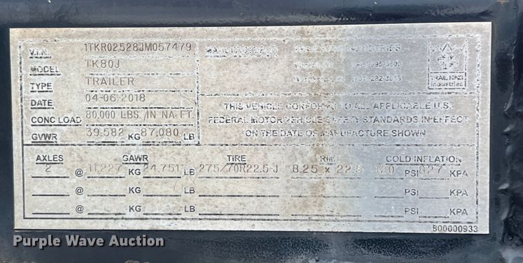 image for item LU9963 2021 Kalyn Siebert KS-HRG-3A-60T-MOD-9W lowboy equipment trailer