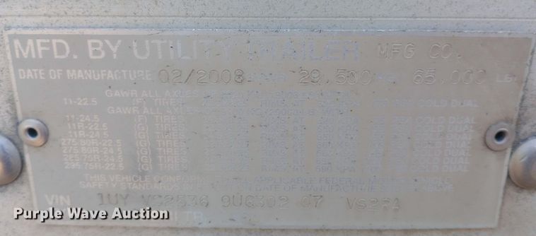 image for item NY9352 2009 Utility 3000R refrigerated van trailer