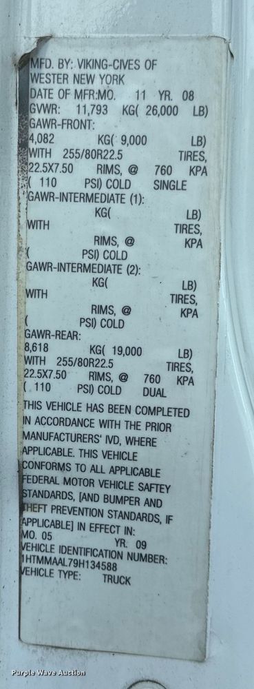 image for item OF9791 2009 International  DuraStar 4300  rollback truck