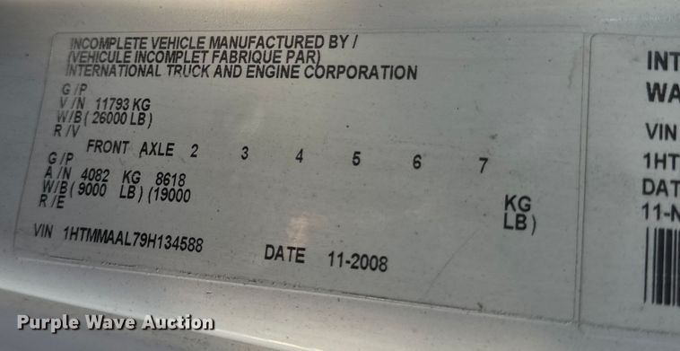 image for item OF9791 2009 International  DuraStar 4300  rollback truck