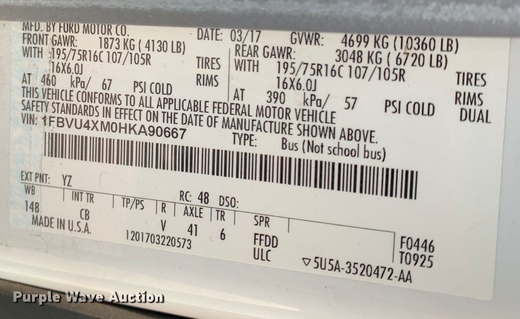 image for item DM7966 2017 Ford Transit 350 Wagon handicap accessible van