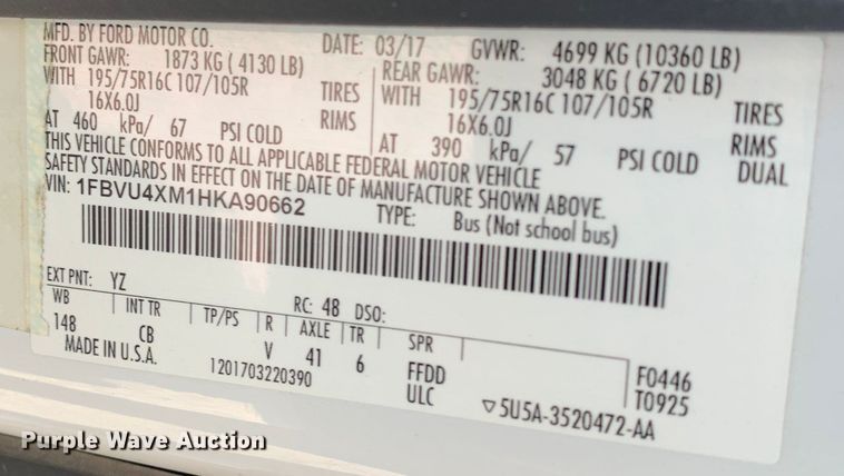 image for item DM7967 2017 Ford Transit 350 Wagon handicap accessible van