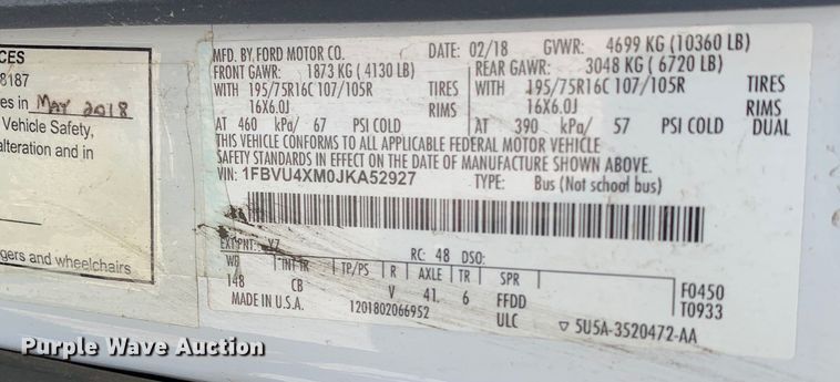 image for item DM7971 2018 Ford Transit 350 Wagon handicap accessible van