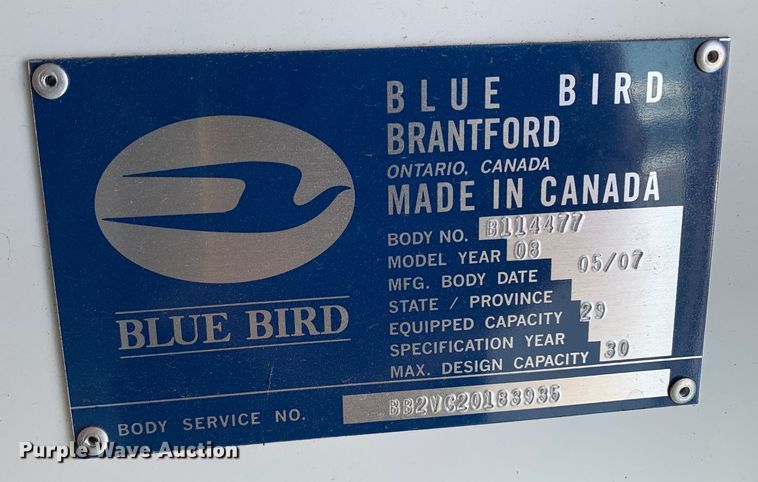 image for item DM7973 2007 Chevrolet Blue Bird E3500 school bus