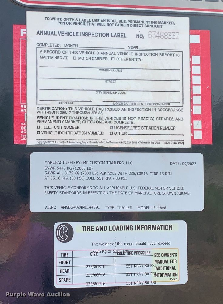 image for item DM7981 2022 MP Custom Flatbed 35 flatbed trailer