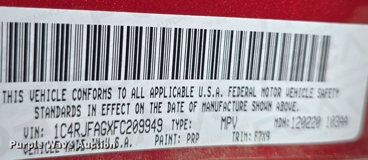 image for item DQ4454 2015 Jeep Grand Cherokee Laredo SUV