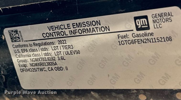 image for item DQ6951 2022 GMC Canyon Crew Cab pickup truck