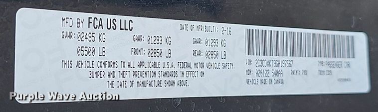 image for item DS4669 2016 Dodge Charger Police 