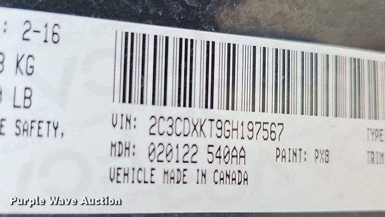 image for item DS4669 2016 Dodge Charger Police 