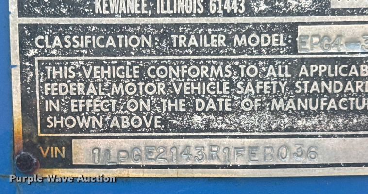 image for item DX1018 1994 Life Time  EPG4-314 equipment trailer