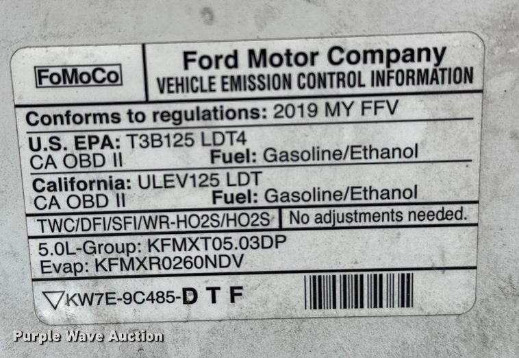 image for item DX3553 2019 Ford F150 XL SuperCrew pickup truck