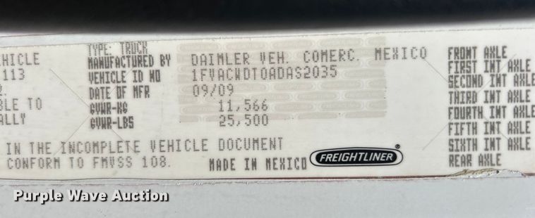 image for item EG0905 2010 Freightliner  Business Class M2 box truck