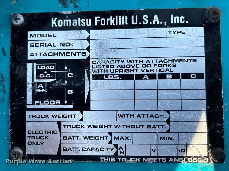 image for item EG0911 1999 Komatsu  FG25STLP-12 forklift