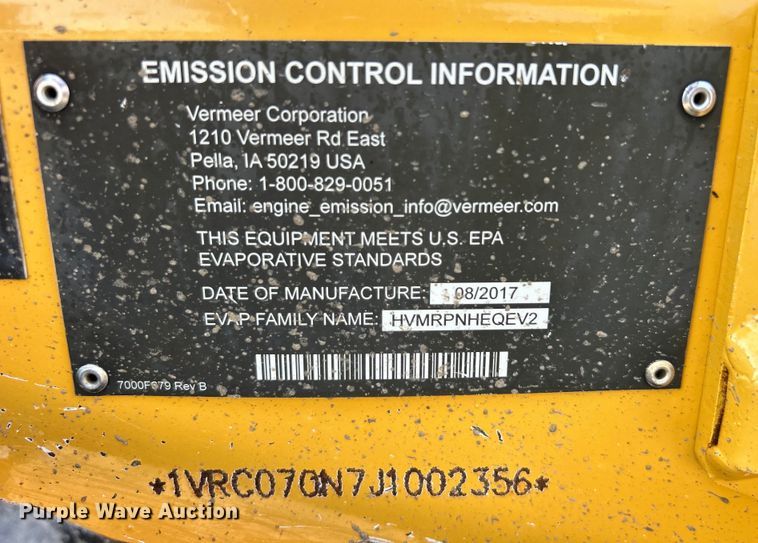 image for item EG0912 2018 Vermeer SC30TX stump grinder