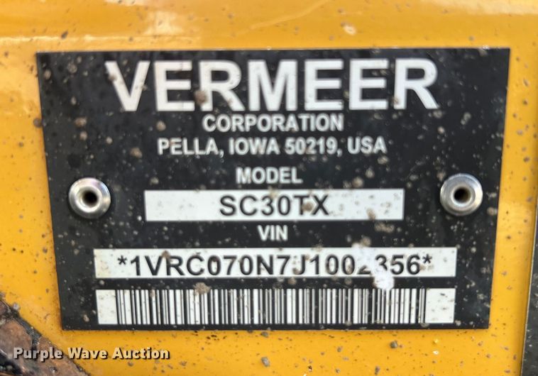 image for item EG0912 2018 Vermeer SC30TX stump grinder