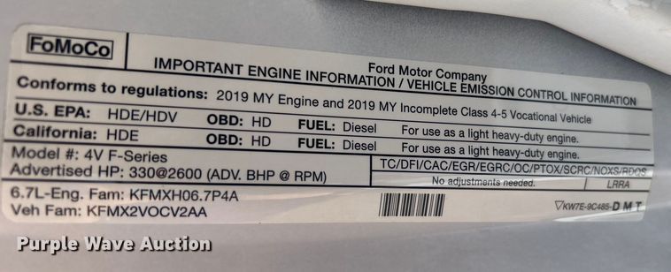 image for item EG0916 2019 Ford F550 Super Duty XL winch truck