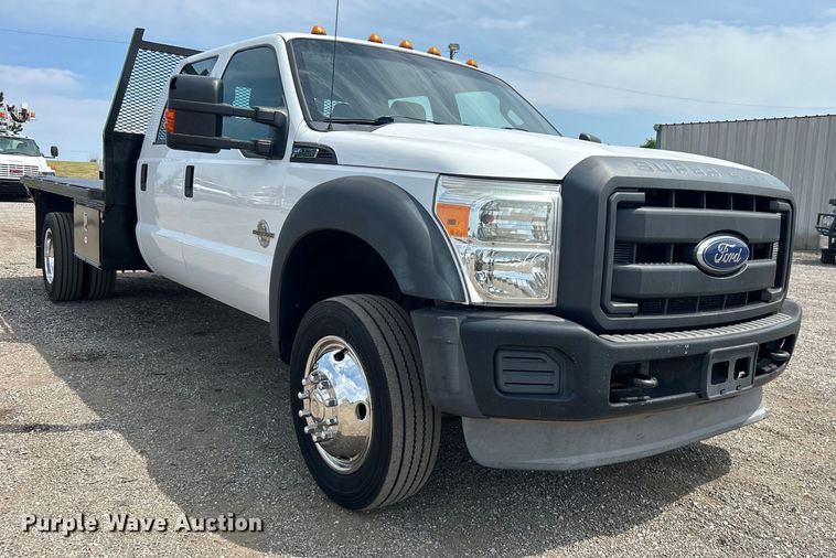 image for item EG0926 2013 Ford F550 Super Duty Crew Cab flatbed truck