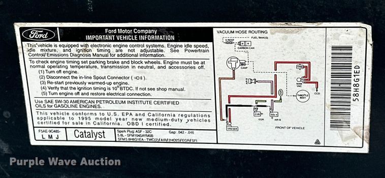 image for item EJ4477 1995 Ford Bronco  SUV