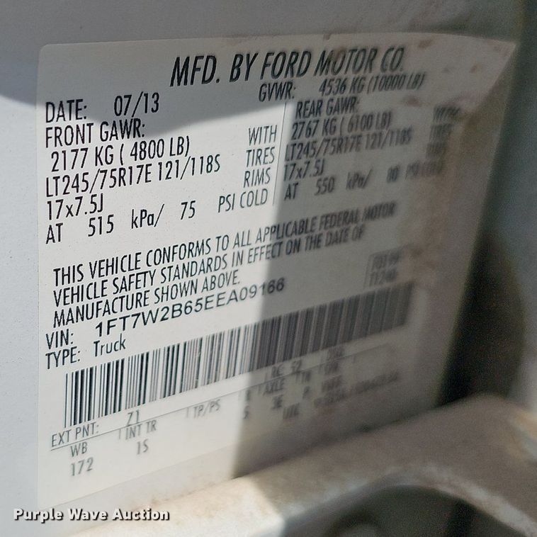 image for item EJ5822 2014 Ford  F250 Super Duty XL Crew Cab pickup truck