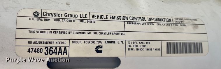 image for item EK8863 2015 Ram 2500HD Crew Cab pickup truck