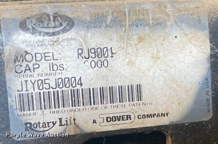 image for item EK8916 Rotary SM18E010 four post lift