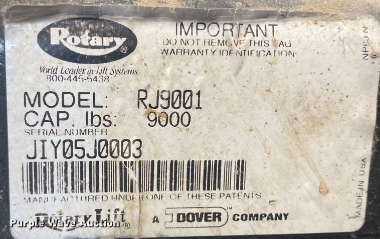 image for item EK8916 Rotary SM18E010 four post lift