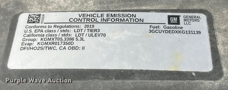 image for item EK8917 2019 Chevrolet Silverado 1500 Crew Cab pickup truck