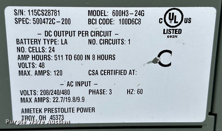 image for item IB9451 (3) forklift chargers