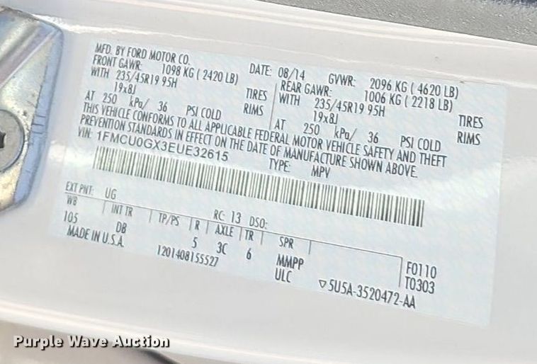 image for item IO9928 2014 Ford Escape SE SUV