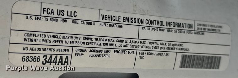 image for item LF9861 2018 Dodge Ram 2500HD pickup truck