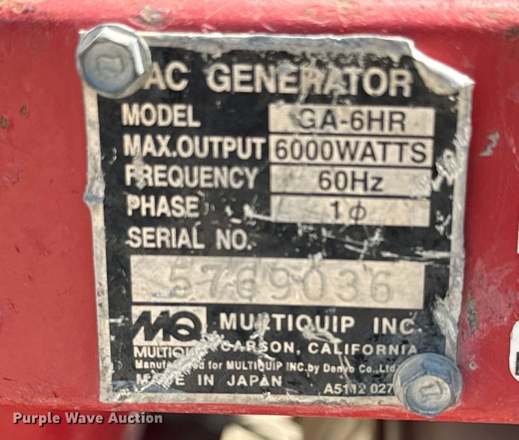 image for item LF9929 (3) Multiquip welder/generators