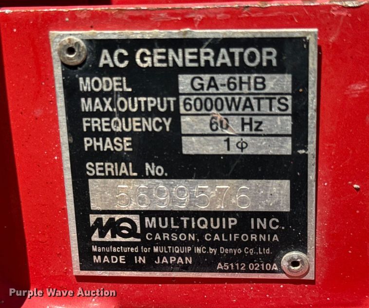 image for item LF9929 (3) Multiquip welder/generators