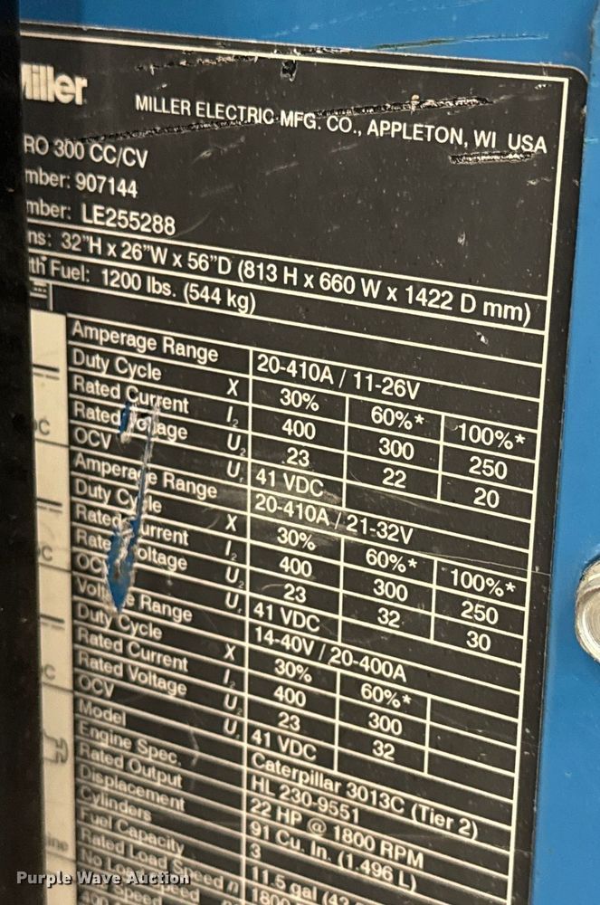 image for item LF9936 Miller Pro 300 welder/generator