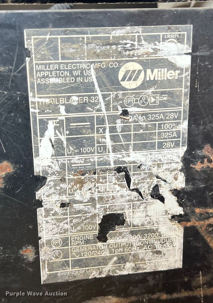 image for item LV9003 Miller Trailblazer 325 welder