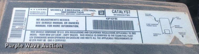 image for item NW9677 2003 GMC Sierra 1500 pickup truck