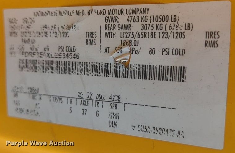 image for item NW9697 2020 Ford F350 Super Duty utility bed pickup truck