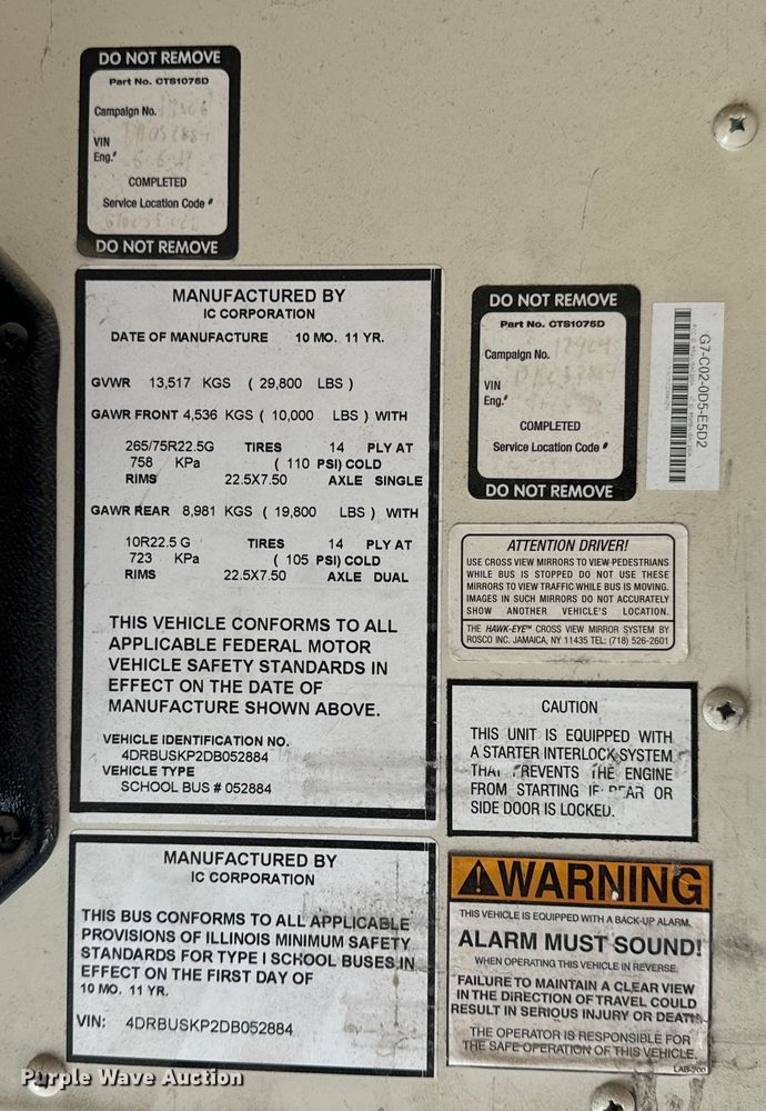 image for item OF9856 2013 IC Corporation school bus