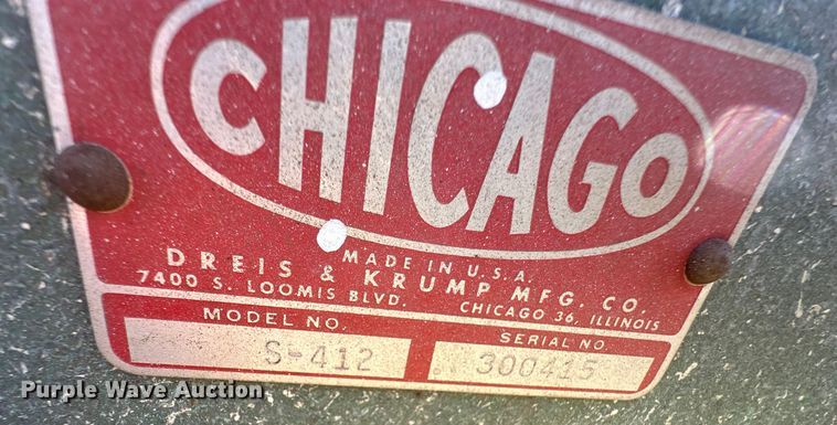 image for item OM9605 Chicago S-412 metal press brake