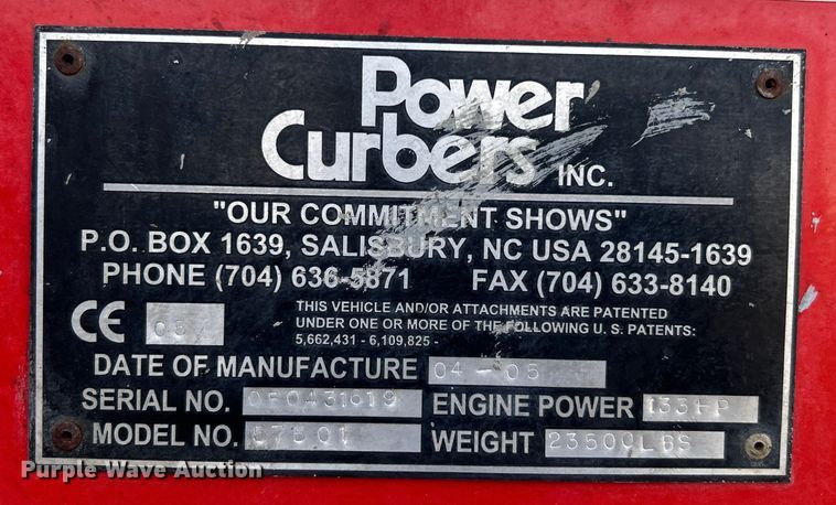 image for item DO6644 2005 Power Curbers Inc. 5700-B Super curb machine