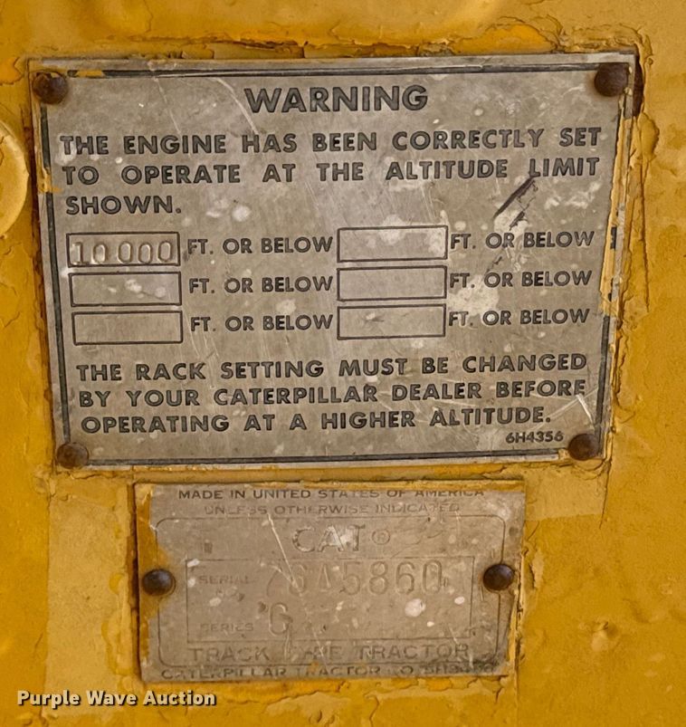 image for item DQ6960 1967 Caterpillar D6C dozer