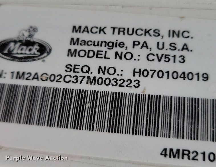 image for item DR4390 2007 Mack Granite CV513 ready mix truck