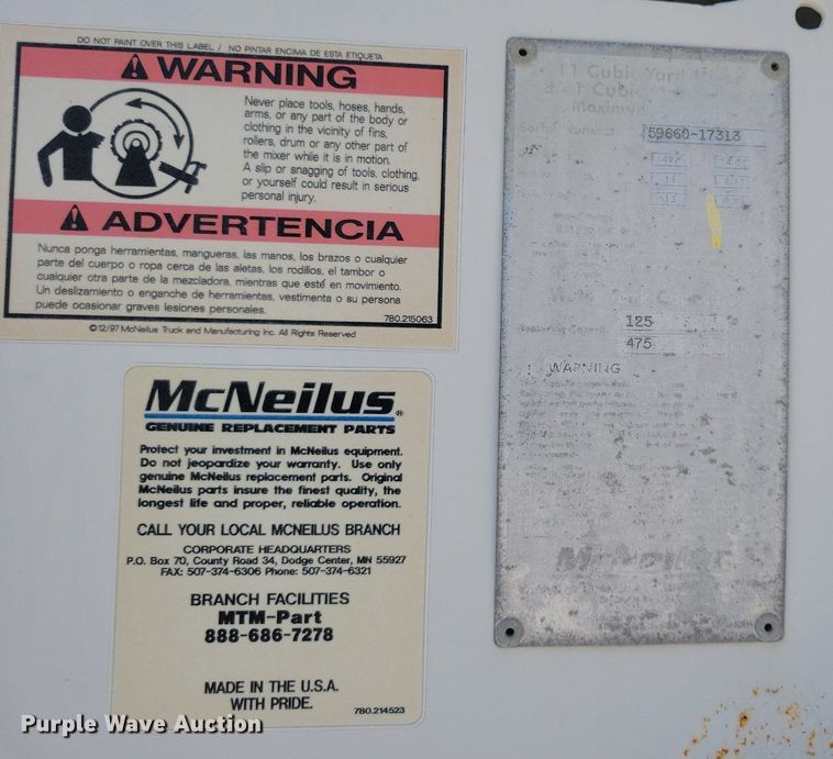 image for item DR4400 2001 Kenworth W900 ready mix truck